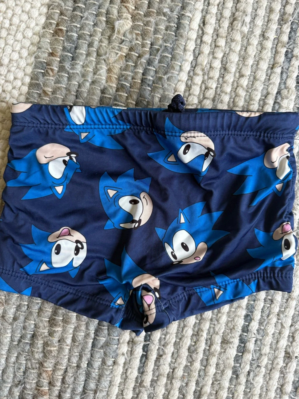 Kids Blue Character Swim Trunks - Sonic Print